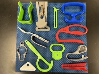 Variety of 3D printed items in a variety of colors