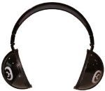 black band that sits on top of your head with 2 half spheres on each end to cup around each ear