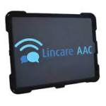 Rectangular tablet in case with Lincare logo on screen