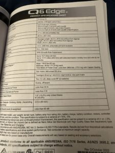 Product specifications sheet for the Q6 Edge