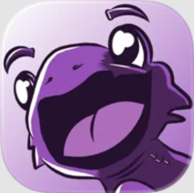 Jabberwocky Browser logo, consisting of a happy, purple fantasy creature that resembles a lizard.