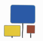 Three rectangular devices of varying sizes and colors