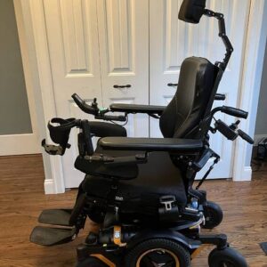 side view of a power wheelchair