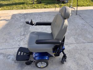 Side view of power chair.