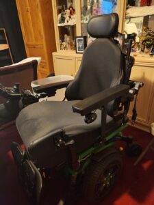 front of a power wheelchair