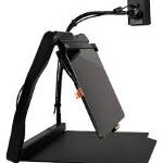 foldable, desktop digital magnifier with additional camera attached